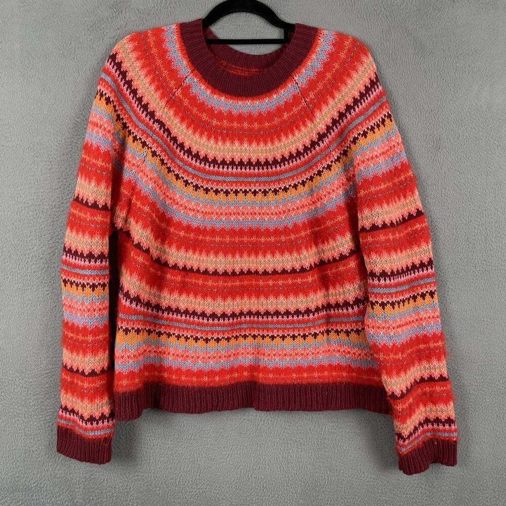 American Eagle Outfitters Sweater Pullover Womens XL Multicolor Fair Isle Crew